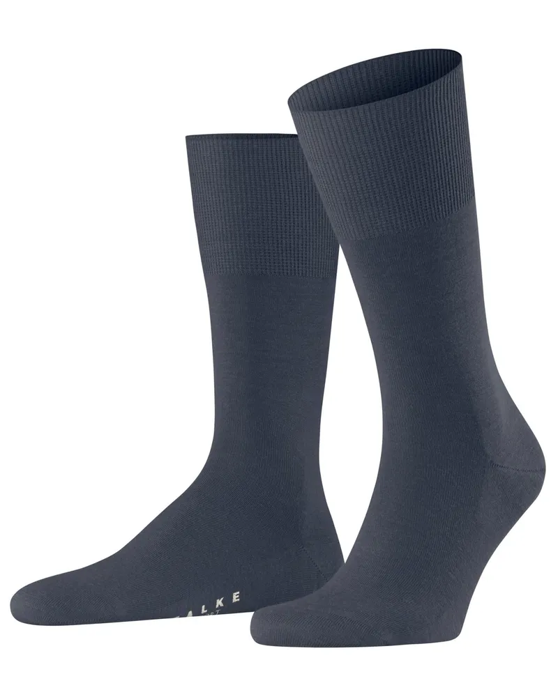 Falke Glatte Socken Airport mit klimaregulierender Merinowolle in Marine