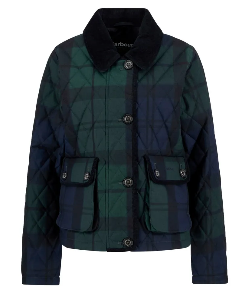 Barbour Damen-Steppjacke Loudon mit Tartanmuster in Marine