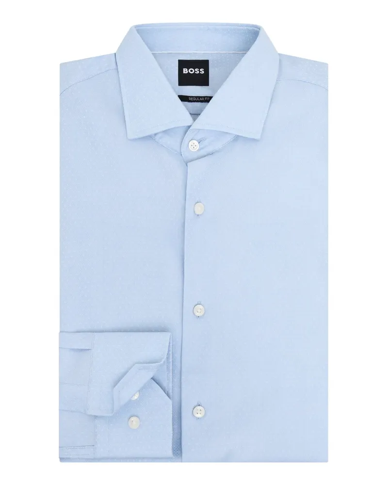 HUGO BOSS Hemd aus Baumwolle, Regular Fit in Hellblau