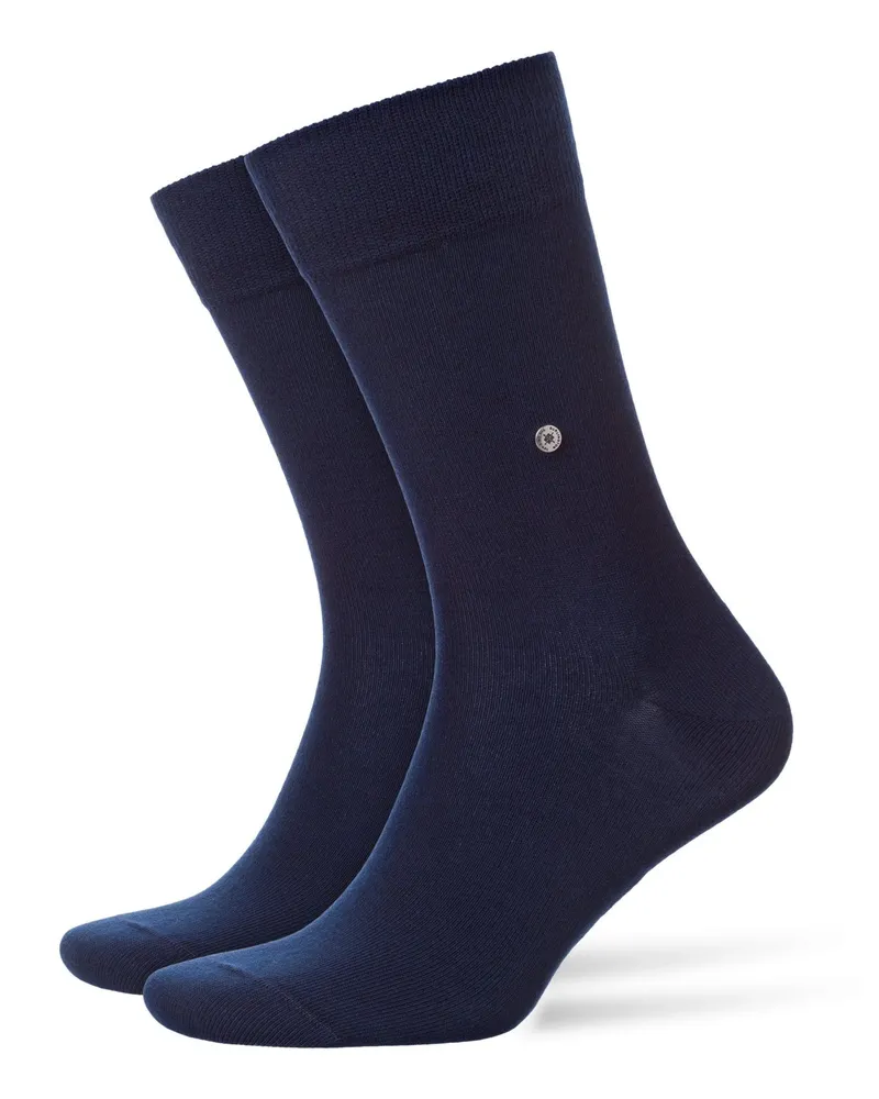 Burlington Doppelpack unifarbene Socken aus einem Baumwollmix in Marine