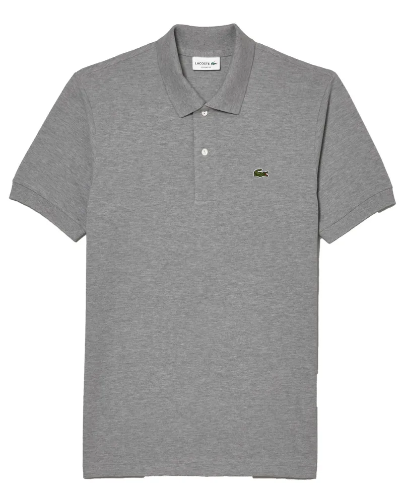 Lacoste Poloshirt mit Krokodil-Stickerei, Classic Fit Grau