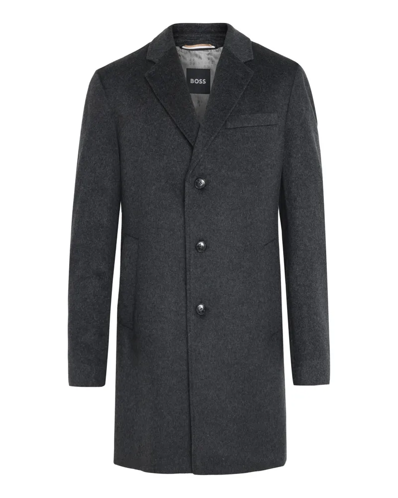 HUGO BOSS Kurzmantel aus einem Wolle-Kaschmir-Mix in Anthrazit