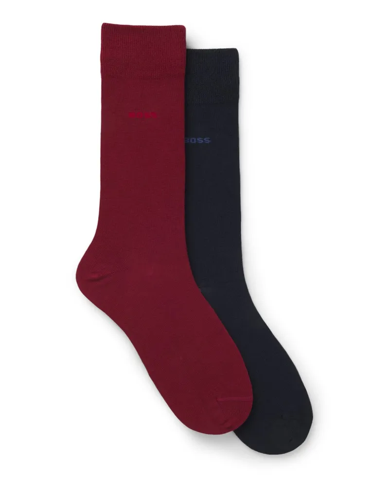HUGO BOSS 2er-Pack Socken aus zweifarbigem Baumwoll-Mix in Rot