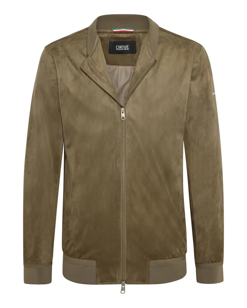cinque Leder-Blouson Cirapid aus Velours-Microfaser in Oliv