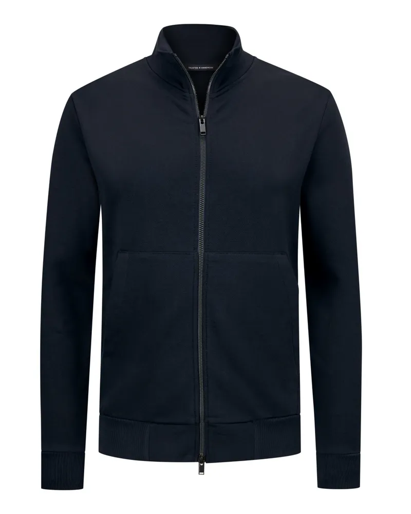 Trusted Handwork Softe Sweatjacke aus Superior Pima Cotton Marine