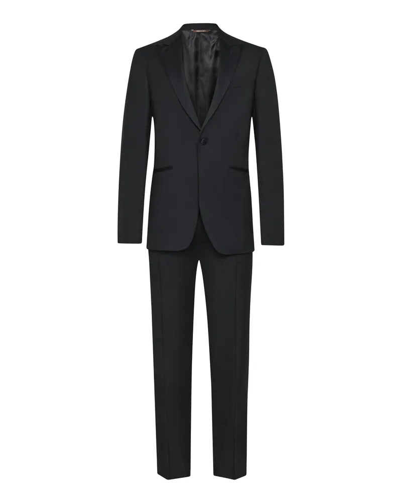 Canali Reisetauglicher Komplettanzug aus einem elastischem Wollmix in Schwarz