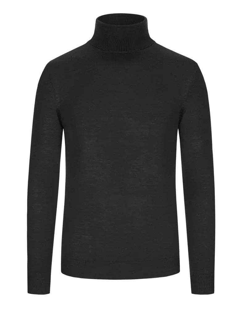 Filippo de Laurentiis Rollkragenpullover in Super-120-Merinowolle in Schwarz