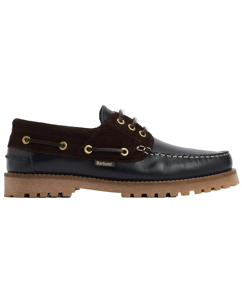 Barbour Re-Engineered Bootsschuhe Deck aus Glattleder in Marine
