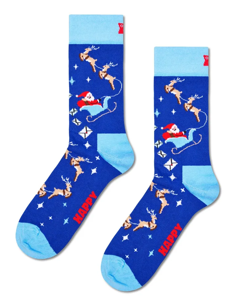 Happy Socks Socken mit Weihnachtsmotiven und Stretch in Blau