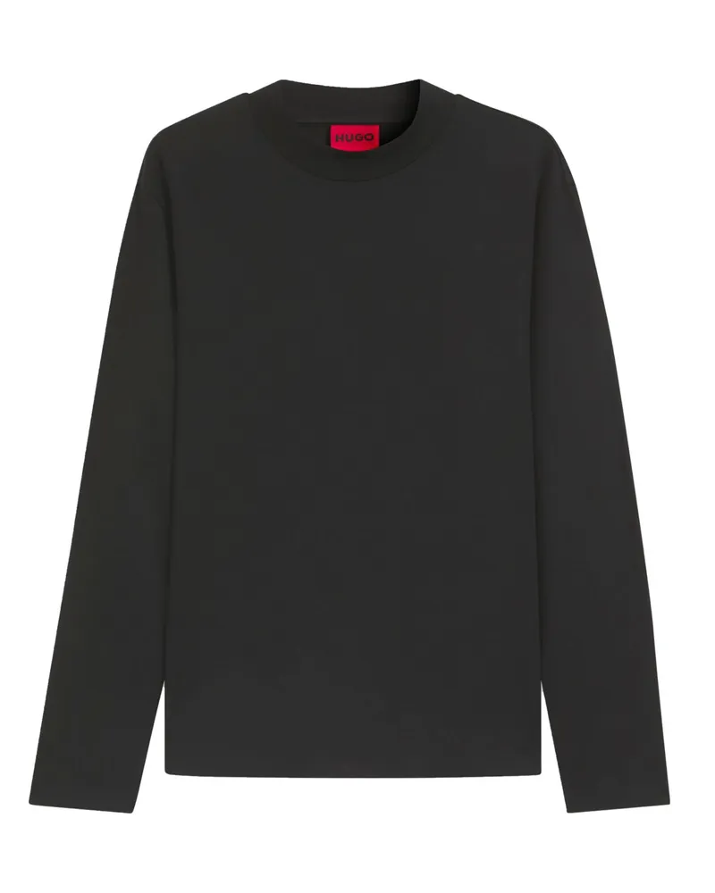 HUGO BOSS Longsleeve aus Baumwolle in Schwarz