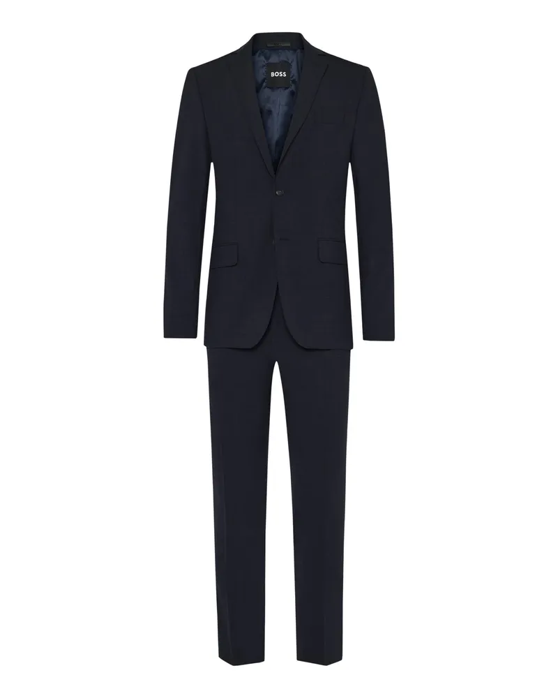 HUGO BOSS Waschbarer 4-Way-Stretch Anzug mit dezenter Webstruktur, Slim Fit in Marine