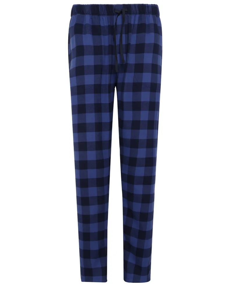 Novila Lange Pyjamahose in Flanell-Qualität mit Karomuster in Marine