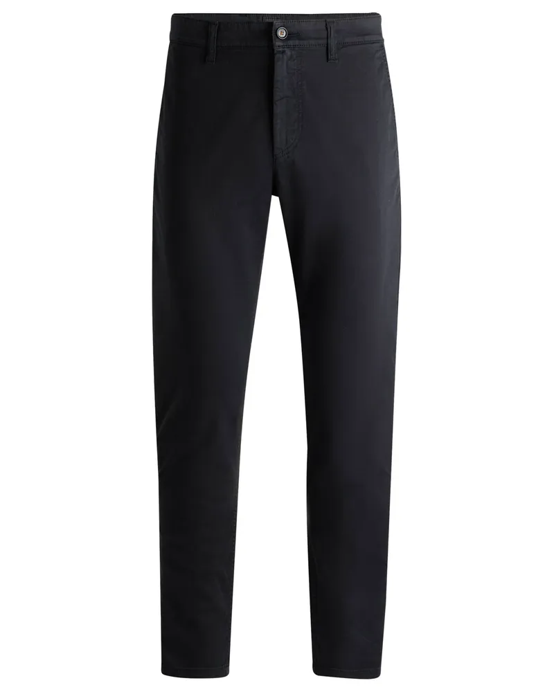 HUGO BOSS Chino mit Stretchanteil, Tapered Fit in Schwarz