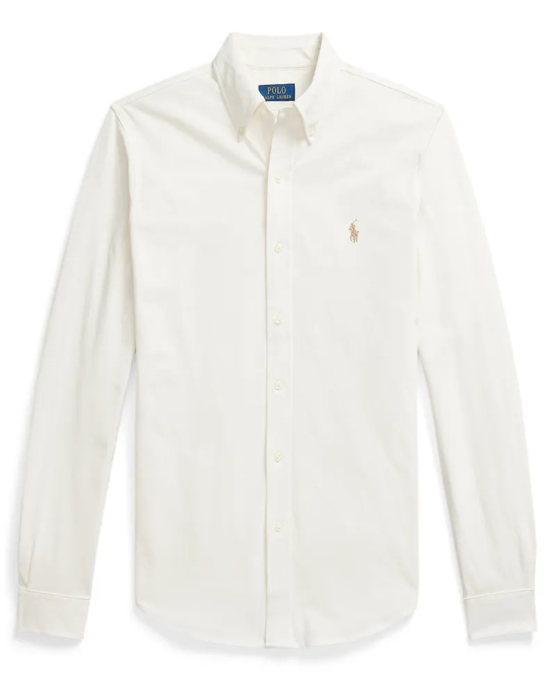 Ralph Lauren Hemd in Featherweight Mesh-Qualität mit Logo-Stickerei in Offwhite