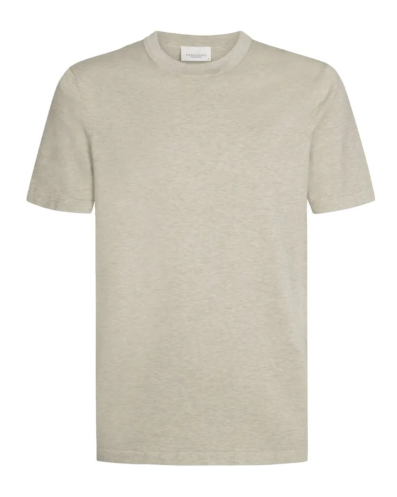 Profuomo Glattstrick-T-Shirt aus Baumwolle in Beige