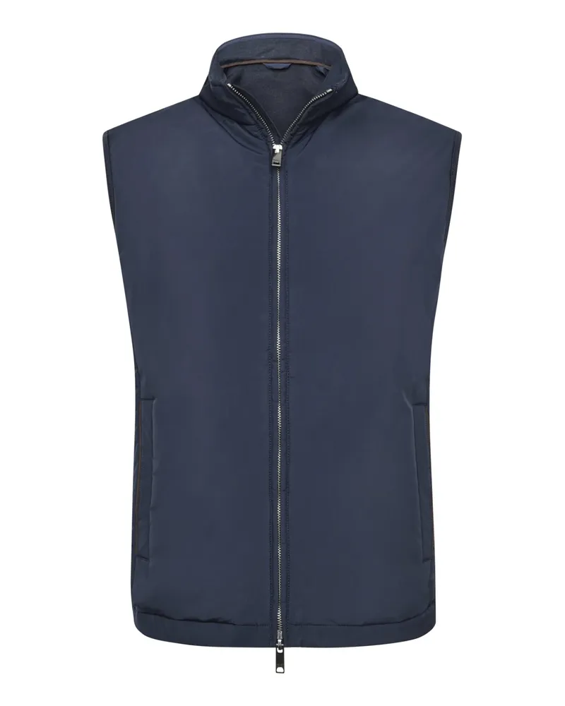 Hackett Hybride Softshell-Weste Windsor mit Strickrücken in Marine