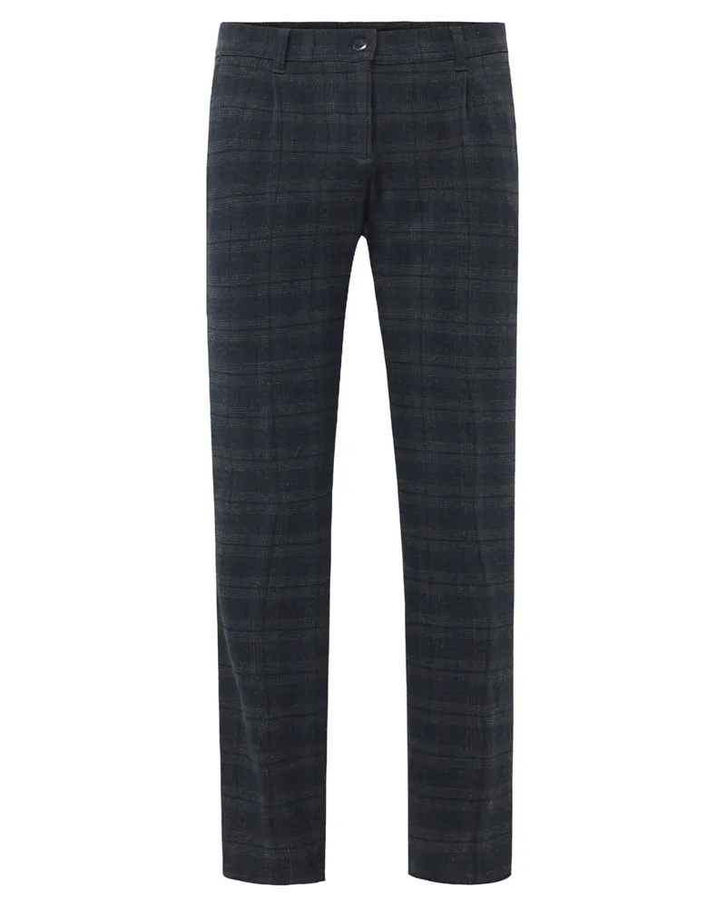 Alberto Stoffhose Lou-J in Woll-Haptik mit Karomuster, Regular fit in Anthrazit