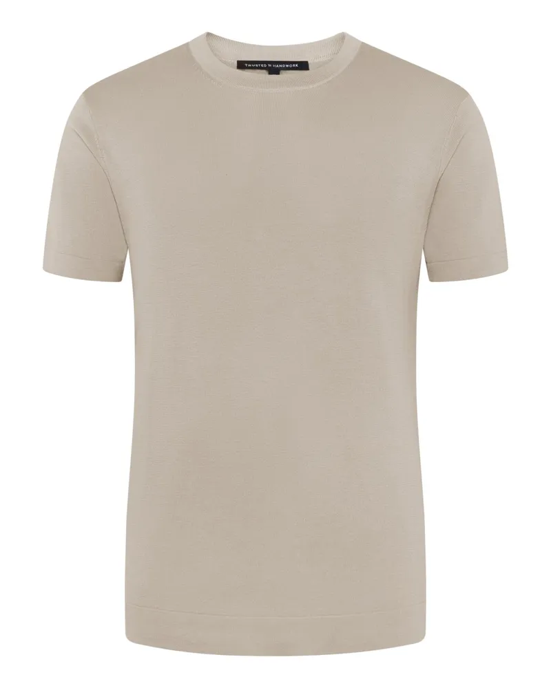 Trusted Handwork Softes T-Shirt aus Pima-Baumwolle in Beige