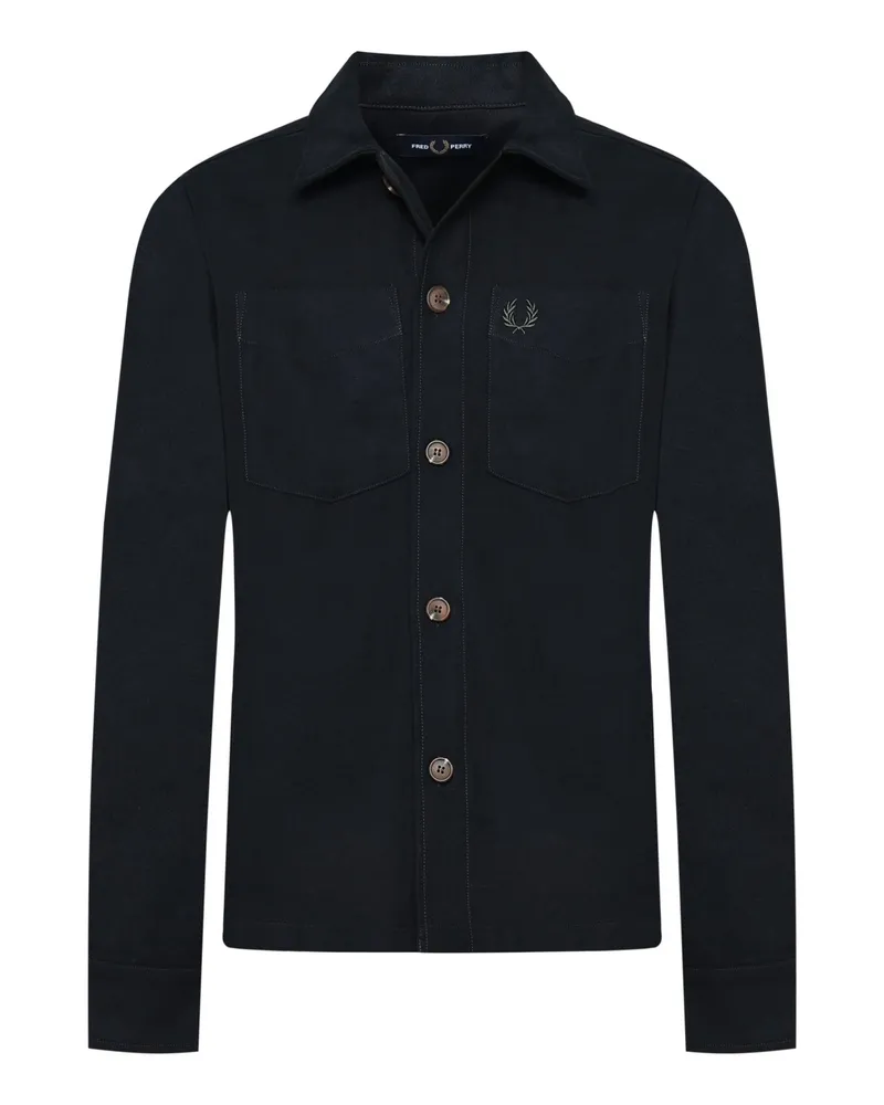 Fred Perry Denim-Overshirt mit Umlegekragen in Marine