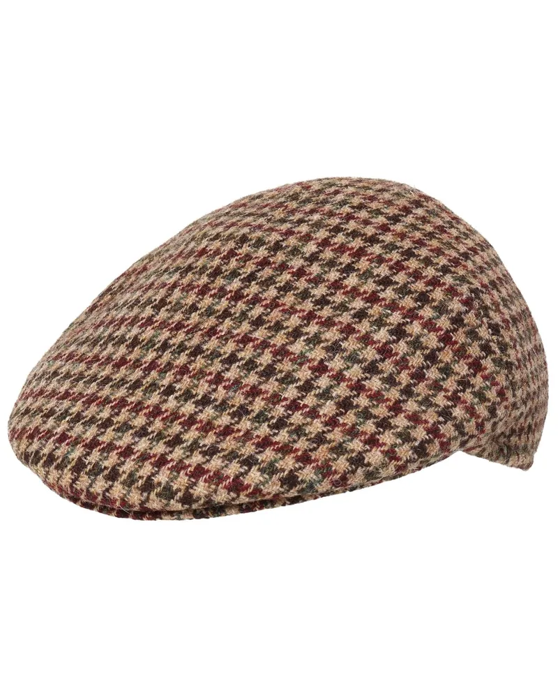Wellington of Bilmore Harris Tweed-Schiebermütze Henry aus Schurwolle mit Pepitamuster in Beige