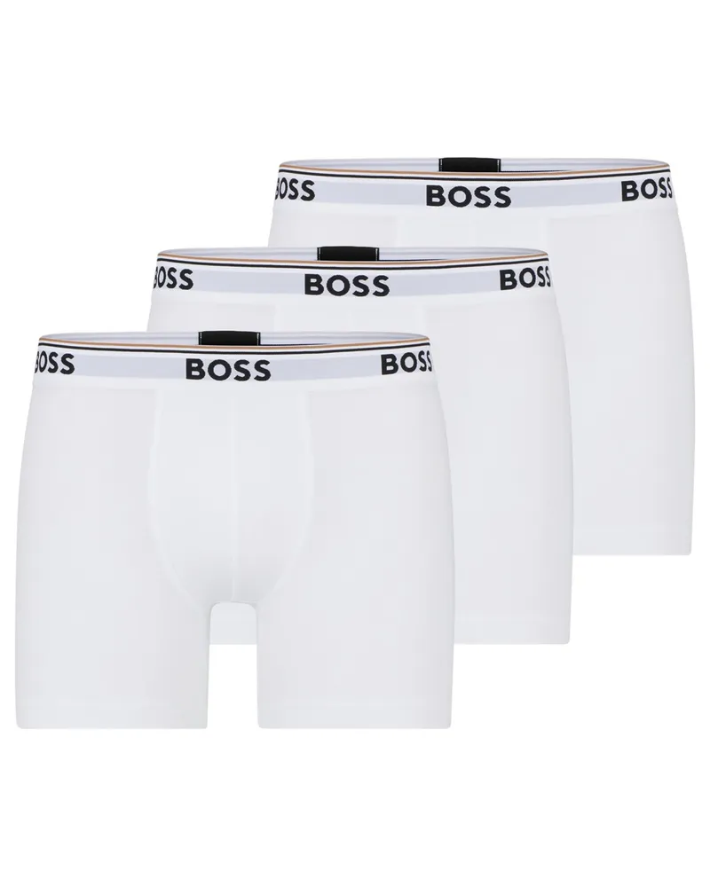 HUGO BOSS 3er Pack Boxer-Trunks mit Label-Bund in Weiß