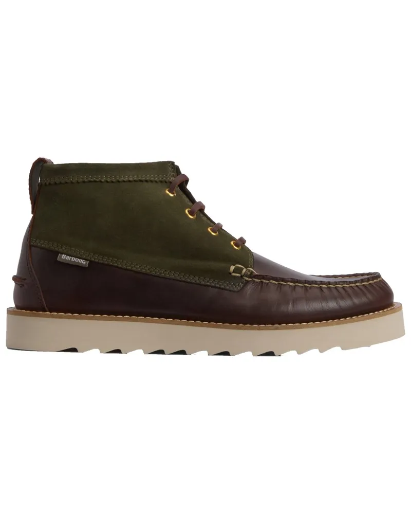 Barbour Chukka Boots Hadston aus einem Ledermix in Oliv