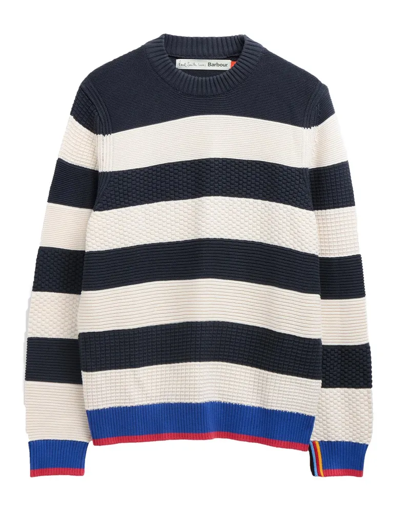 Barbour Paul Smith loves Barbour Rundhalspullover mit Blockstreifen in Offwhite