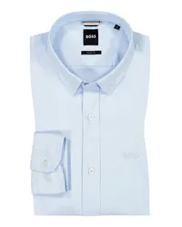 HUGO BOSS Hemd aus Baumwolle mit Logo-Stickerei, Casual Fit Hellblau