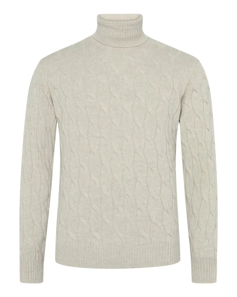 Filippo de Laurentiis Softer Rollkragenpullover aus maschinenwaschbarem Merinowolle-Kaschmir-Mix in Beige