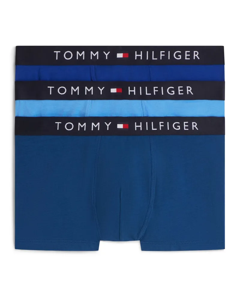 Tommy Hilfiger 3er-Pack Boxer-Trunks mit Label-Bund und Stretch in Blau