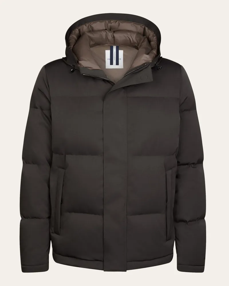 Profuomo Wasserabweisender gesteppter Parka mit Daunenfüllung in Dunkelbraun