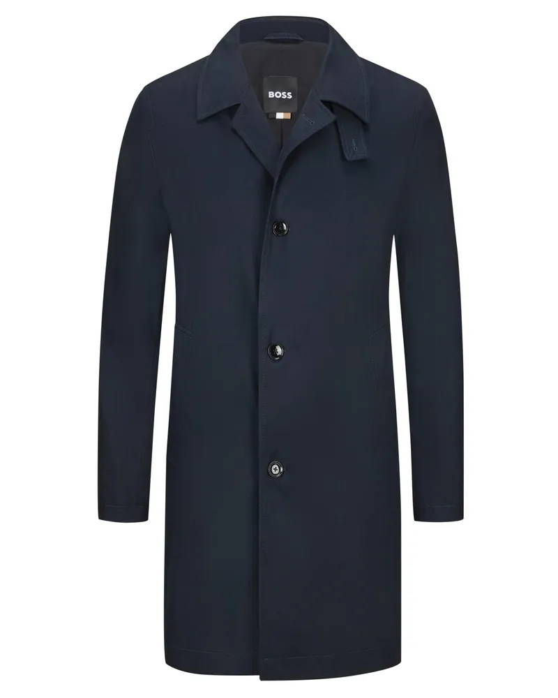 HUGO BOSS Leichter Mantel aus einem Baumwollgemisch, Relaxed Fit in Marine