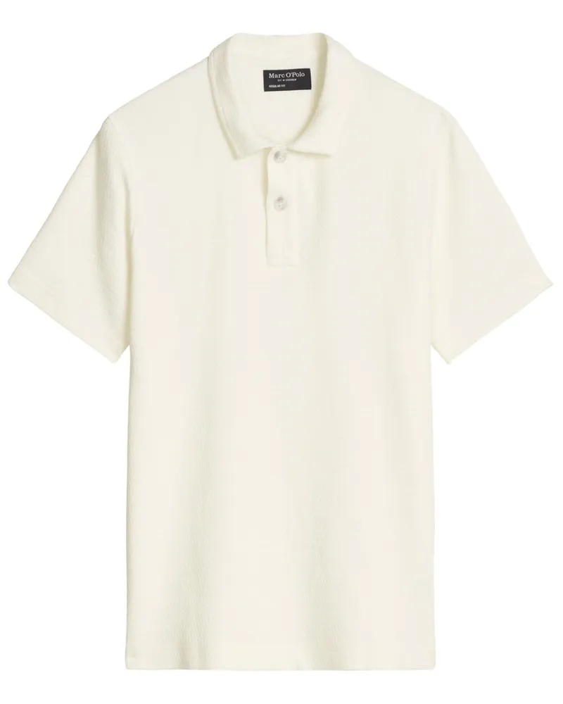 Marc O'Polo Strick-Poloshirt aus Bio-Baumwolle und Stretch mit Struktur, Regular Fit in Offwhite