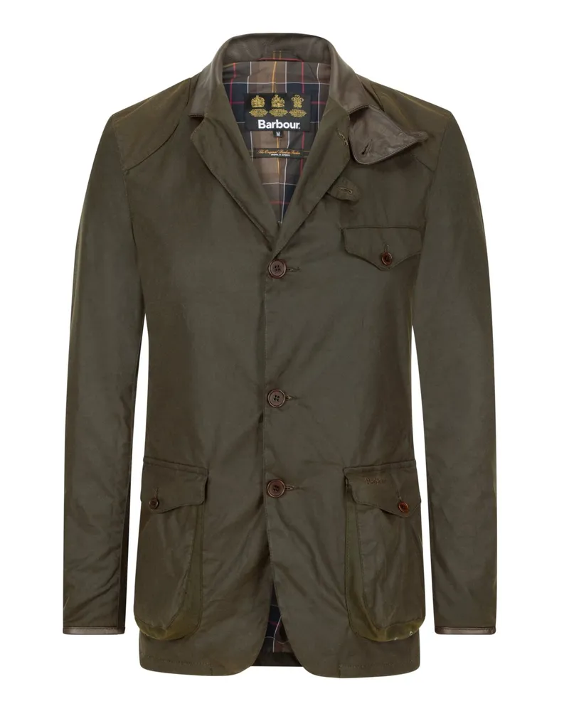 Barbour Freizeitjacke in Sakko-Form, in gewachster Qualität in Oliv