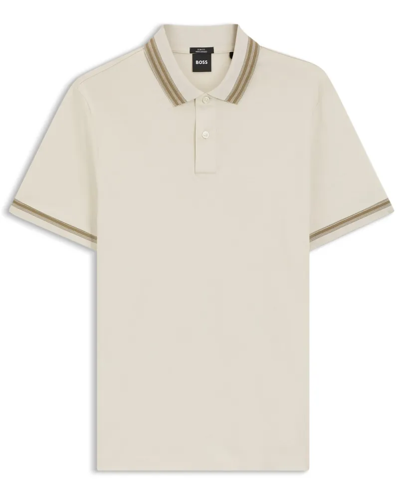 HUGO BOSS Poloshirt aus merzerisierter Baumwolle, Slim Fit in Beige