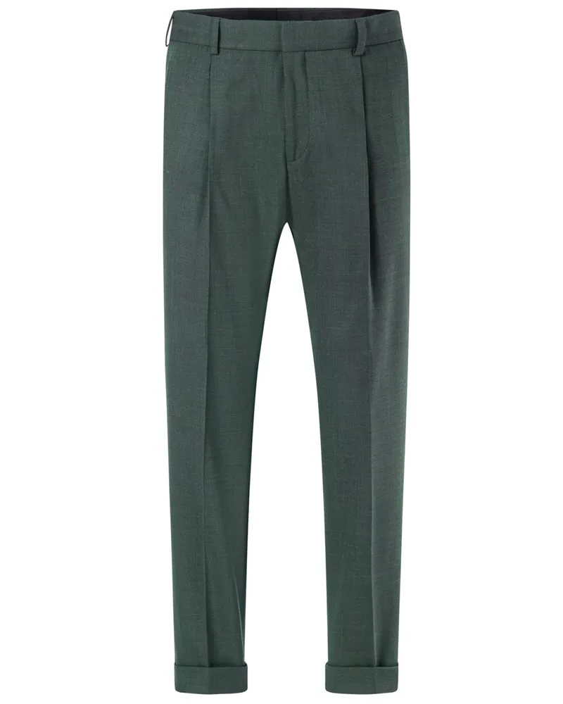 Strellson Anzughose aus einem Stretch-Wollgemisch mit Struktur, Slim Fit in Dunkelgrün