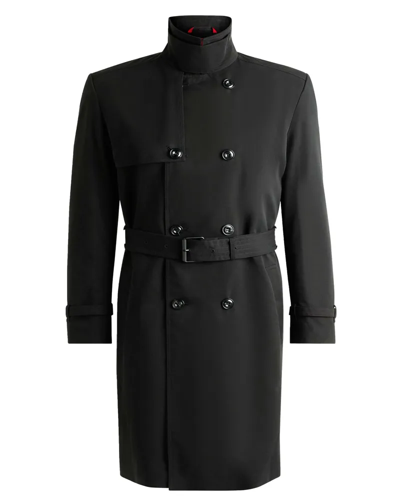 HUGO BOSS Trenchcoat Maia mit Taillengürtel in Schwarz