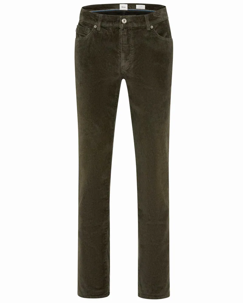 Brax 5 Pocket Cordhose Cadiz, Straight Fit in Oliv