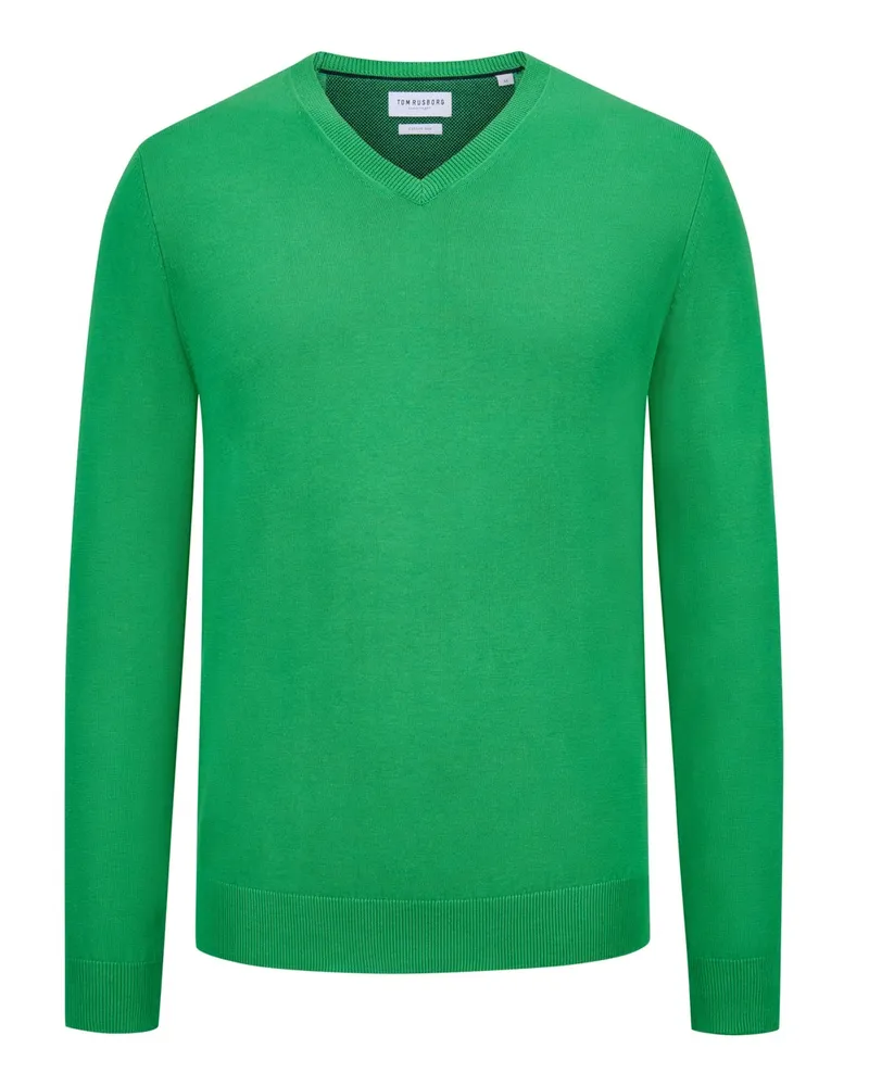 Tom Rusborg Pullover aus Baumwoll-Seiden-Mix in Grün