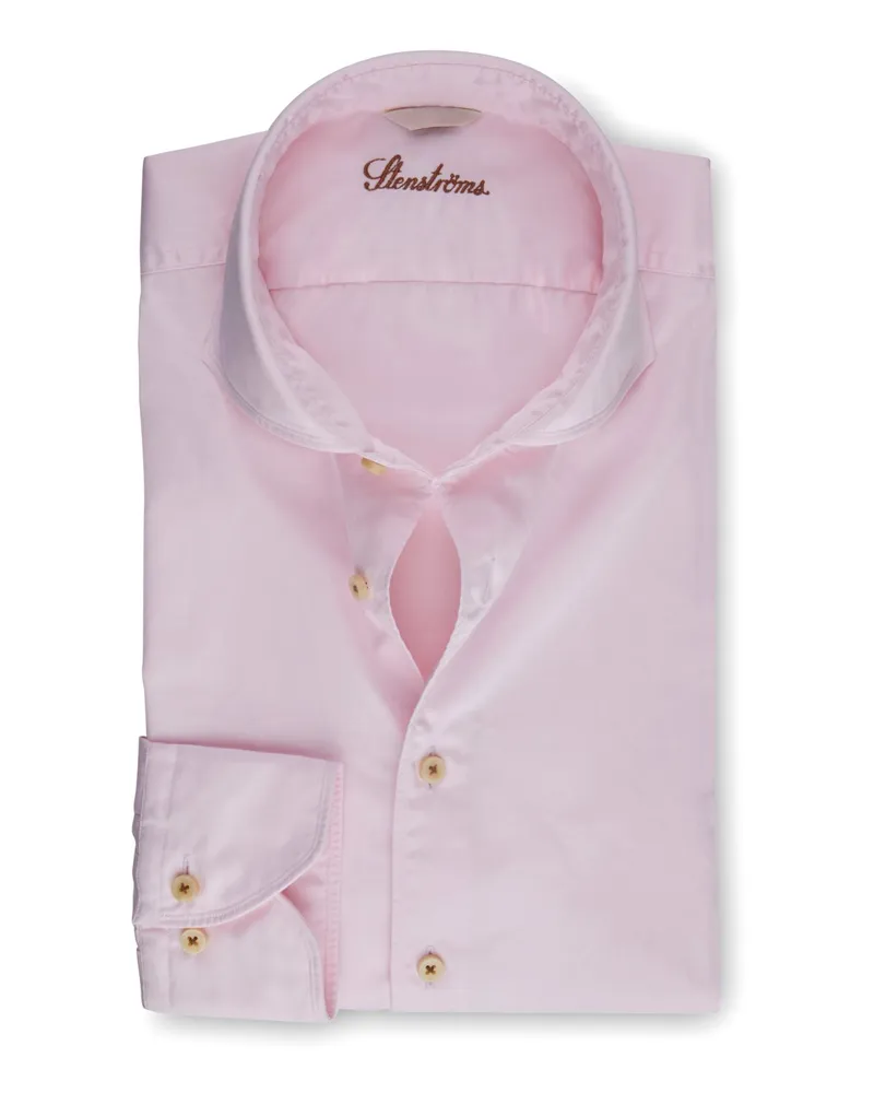 Stenströms Unifarbenes Hemd mit Haifischkragen, Slimline in Pink