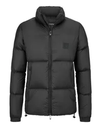 Emporio Armani Daunenjacke mit gummiertem Logo-Emblem Schwarz