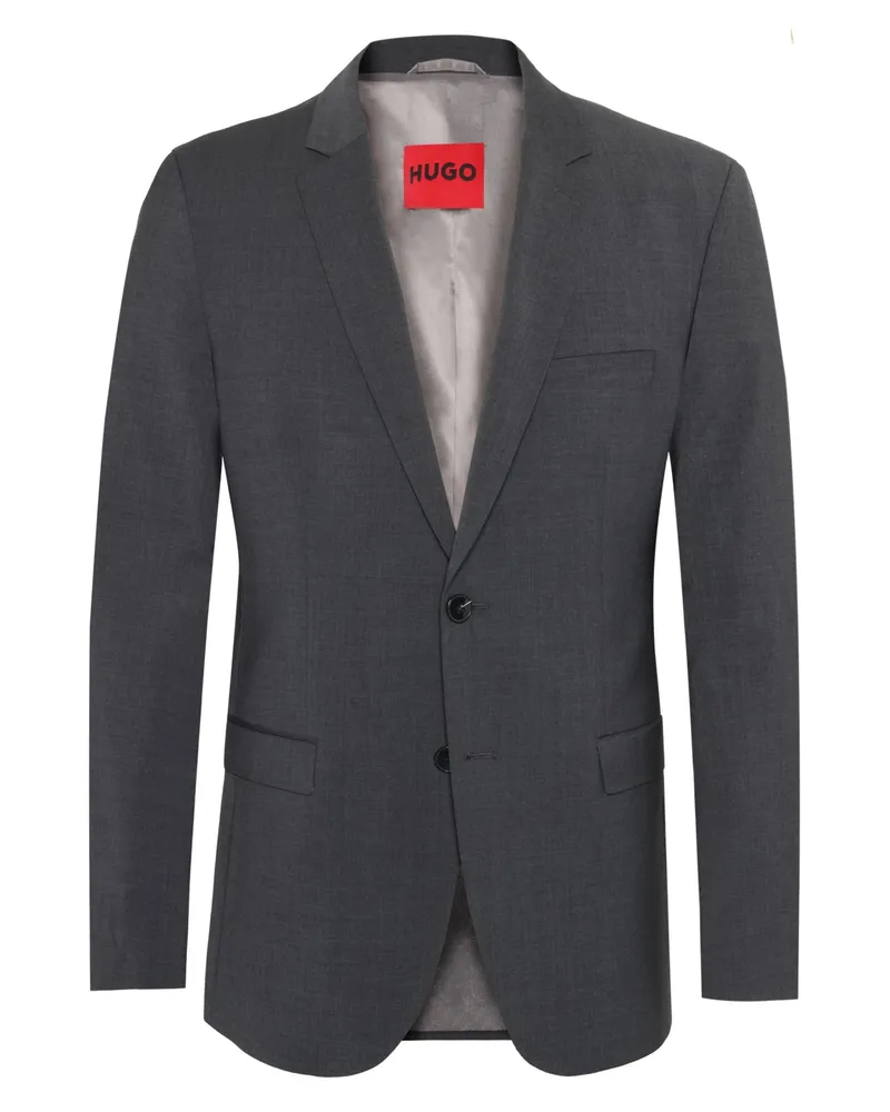 HUGO BOSS Einreihiges Sakko aus einem Wollmix mit Stretch, Extra Slim Fit in Anthrazit