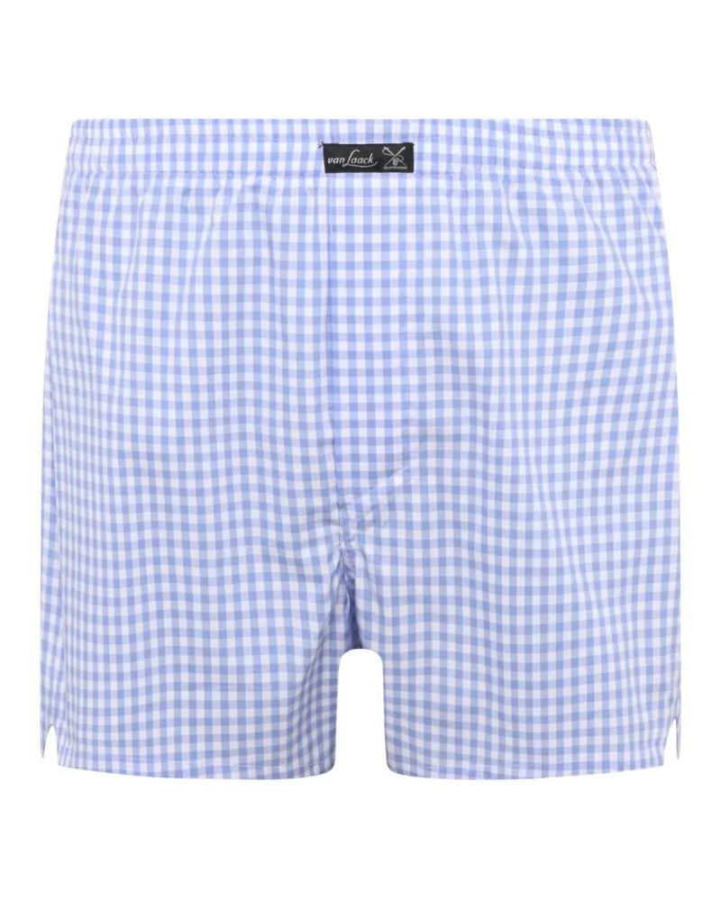 van Laack Leichte Boxershorts aus Baumwolle mit Karomuster in Hellblau