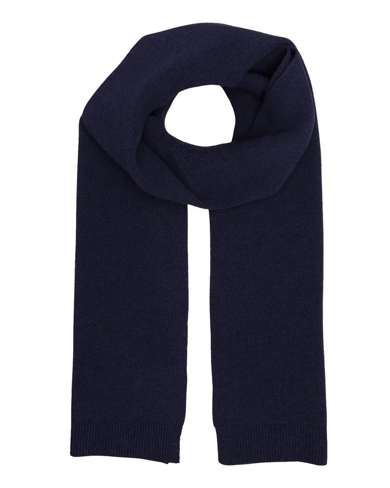 COLORFUL STANDARD Fransenloser Schal aus recycelter Merinowolle in Marine
