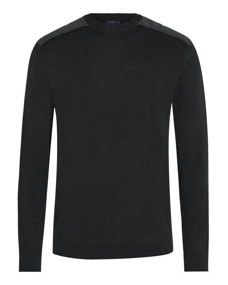 Paul & Shark Strick-Pullover aus Schurwolle mit Typhoon® Re-4x4 Stretch-Details in Schwarz