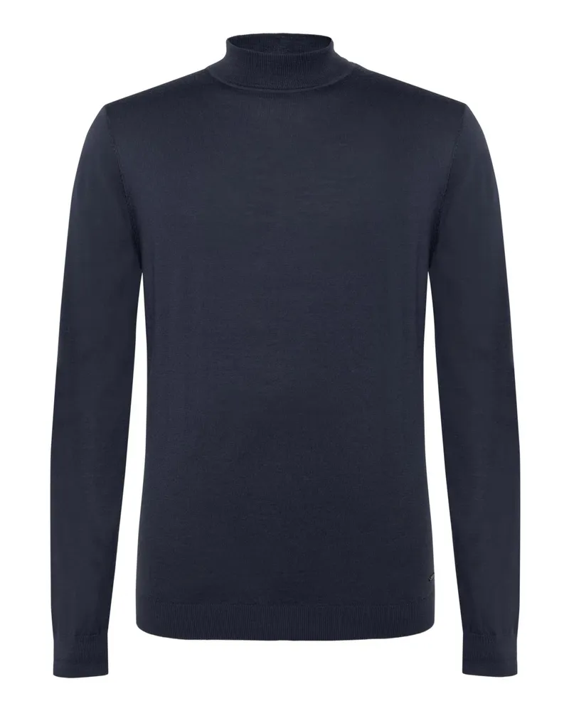 Roy Robson Leichter Pullover aus Merinowolle mit Turtle-Neck in Marine
