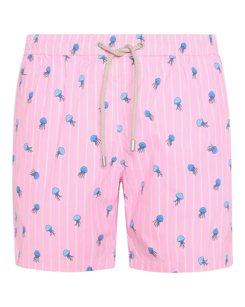 MC2 Saint Barth Schnelltrocknende Badeshorts mit Kleinmuster in Pink