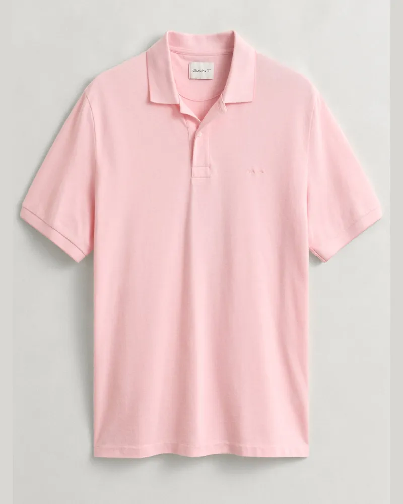 Gant Piqué-Poloshirt aus Baumwolle mit tonaler Struktur in Rosenrot