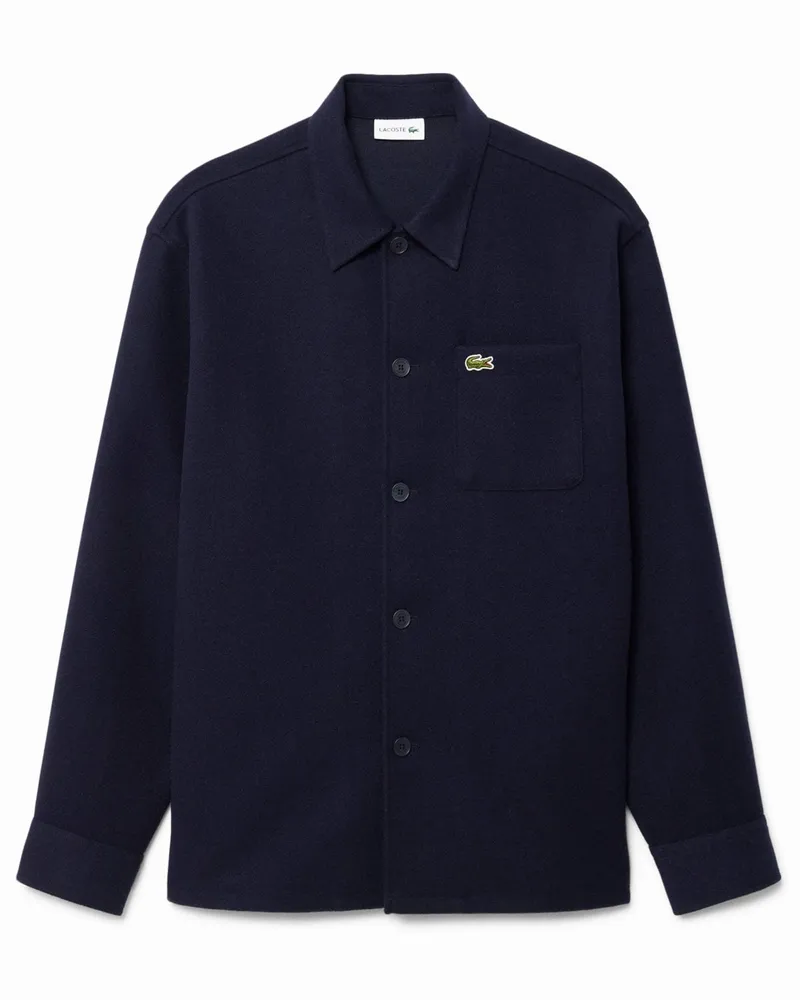 Lacoste Overshirt mit Struktur und Brusttasche in Marine