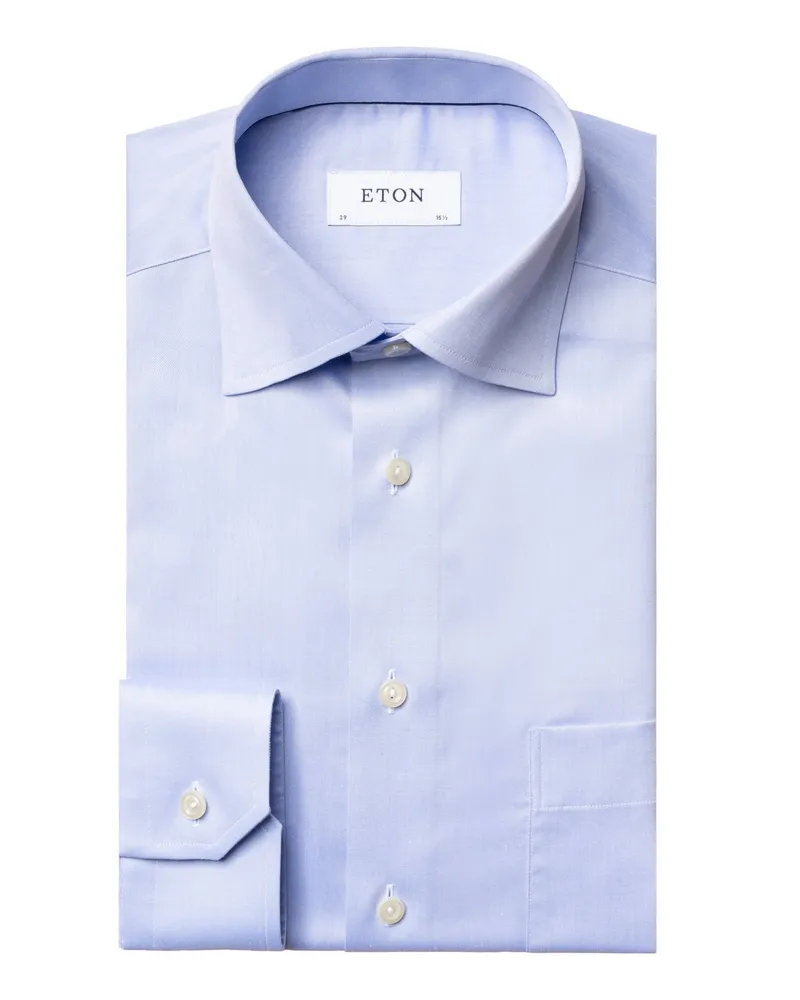 Eton Classic Fit Businesshemd Mittelblau